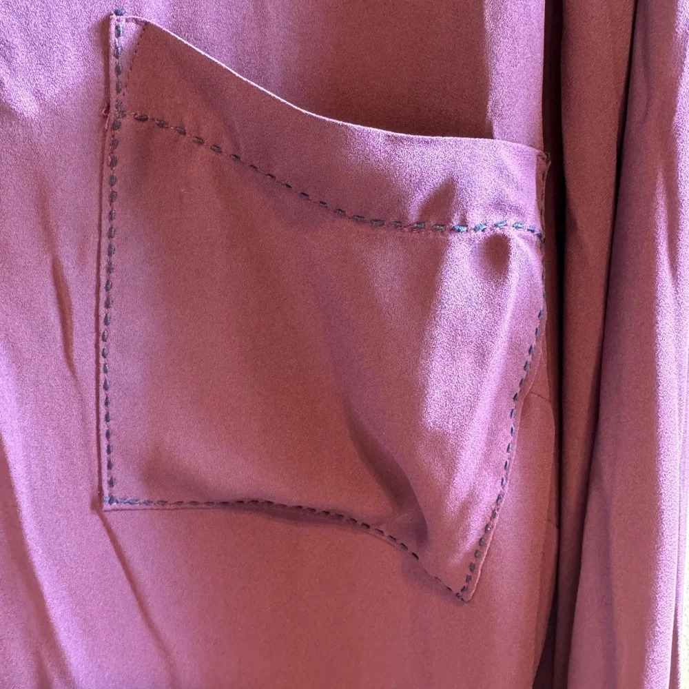 Lane Bryant Maroon Blouse With Black Accent Stitching Sz 22/24 View 2